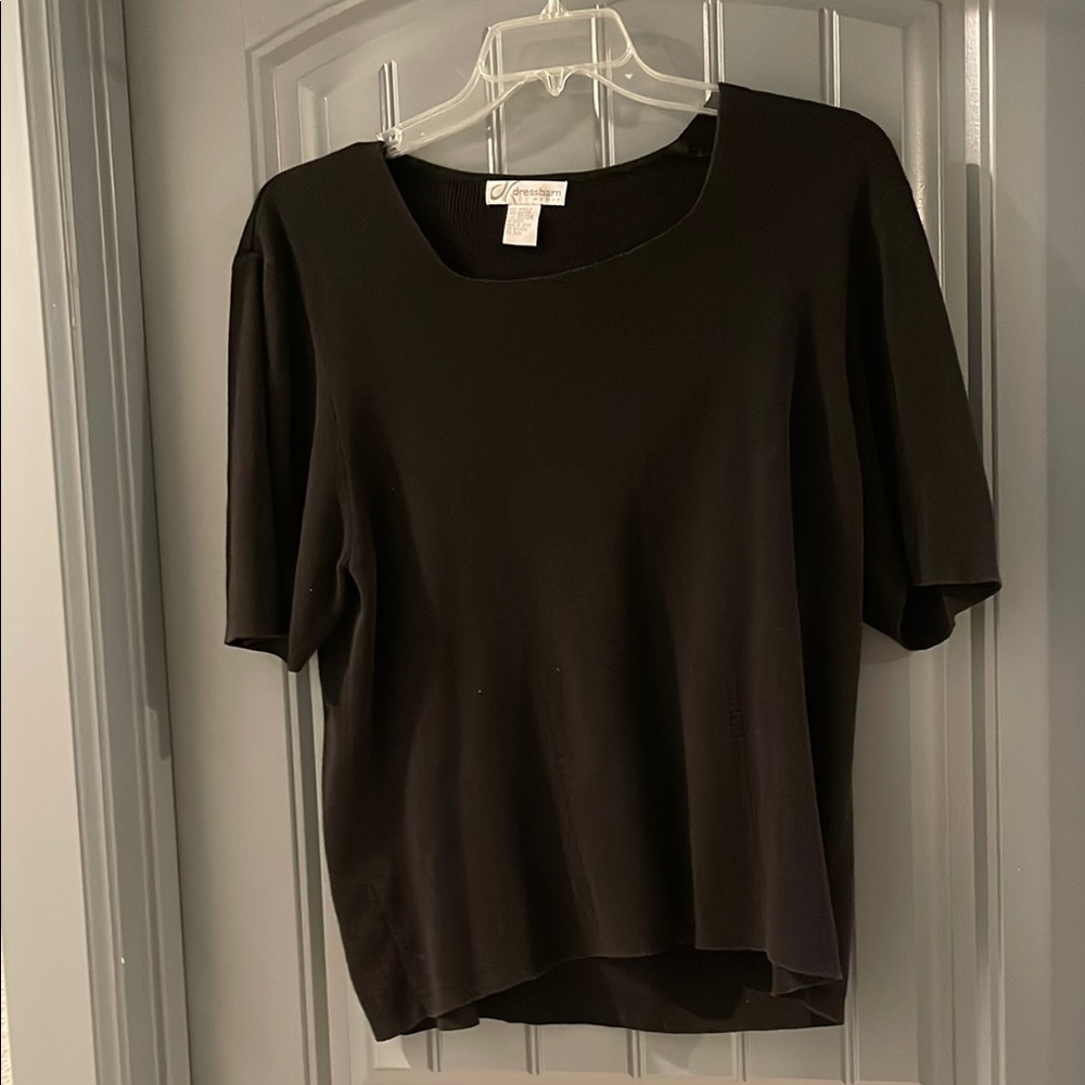 Dressbarn Black Short Sleeve T-Shirt